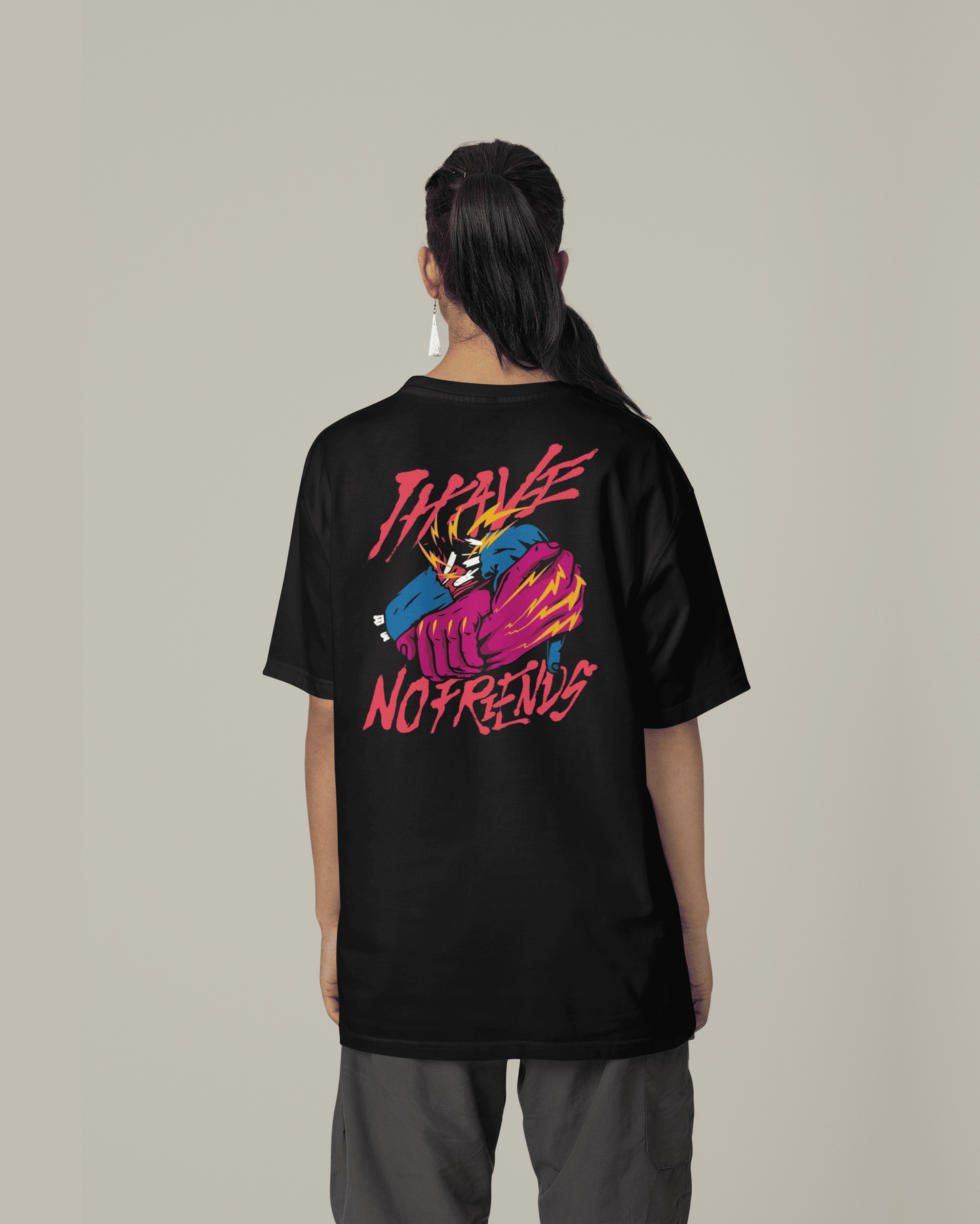 I Have No Friends T-shirt | Female Model Back - Flow Project