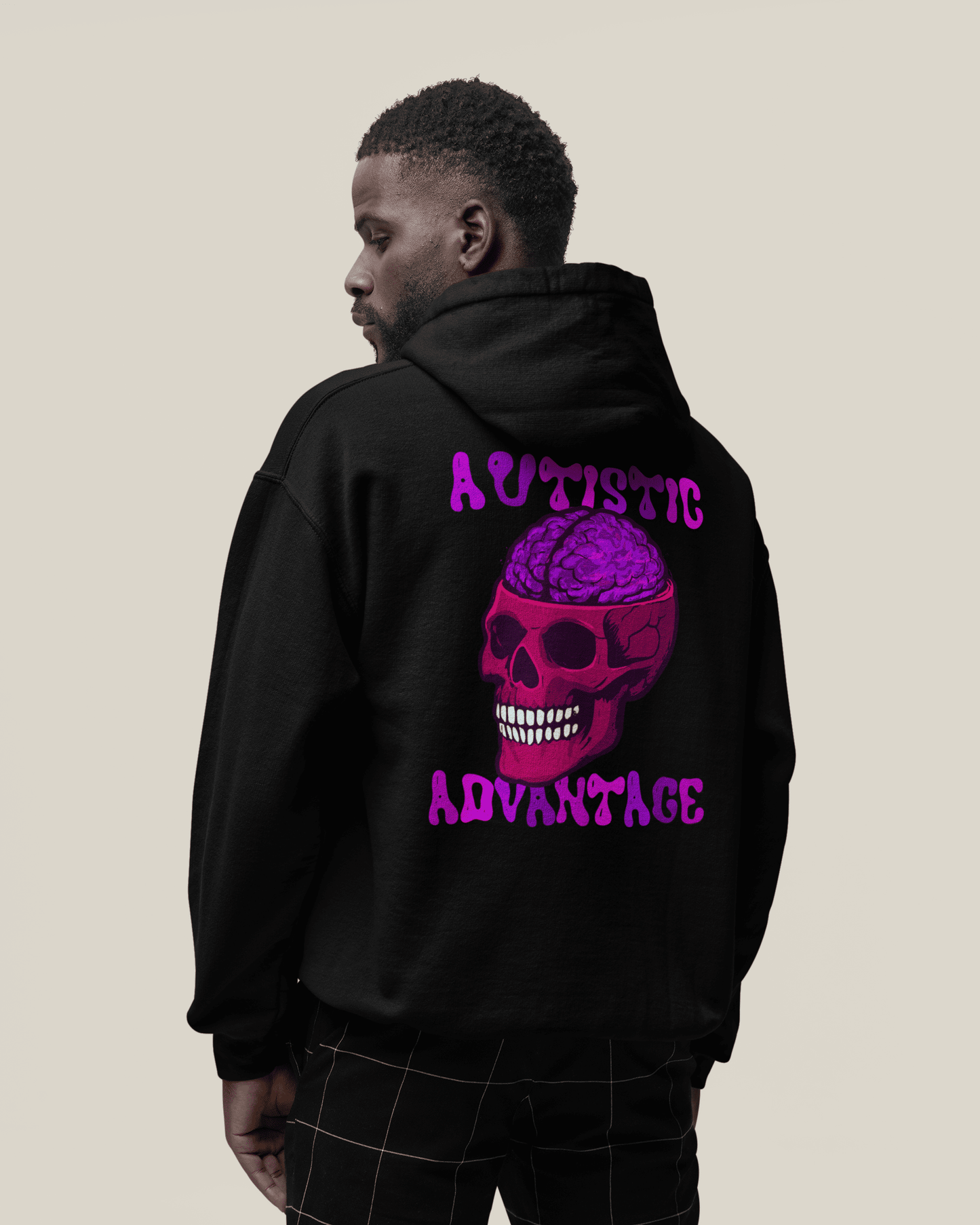 Autistic Advantage Hoodie | Male Model Back - Flow Project