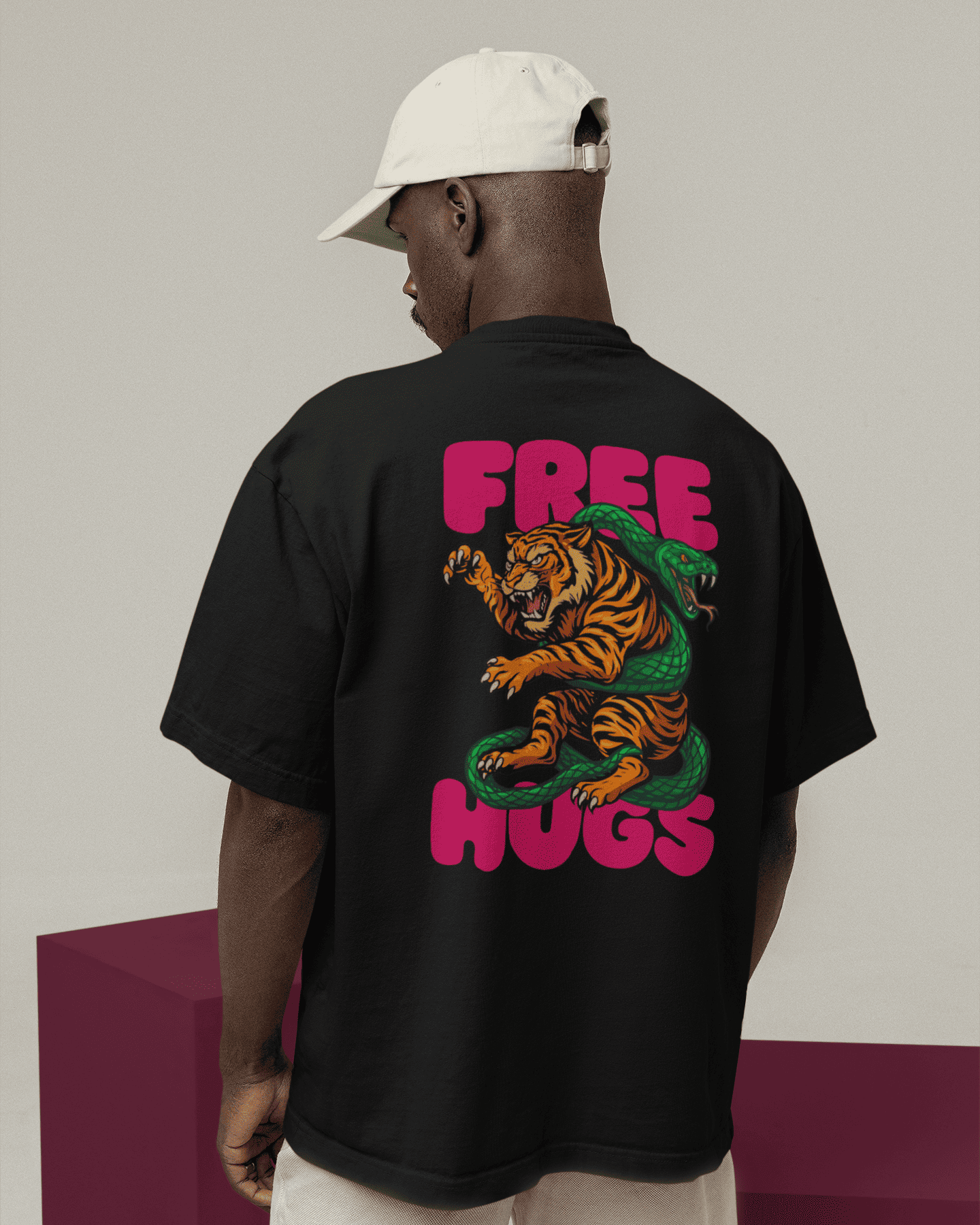 Free Hugs T-shirt | Male Model Back - Flow Project