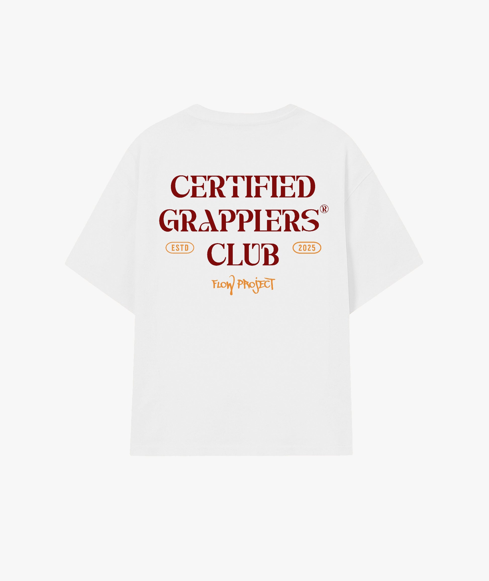 Certified Grapplers Club artic white oversize t-shirt back