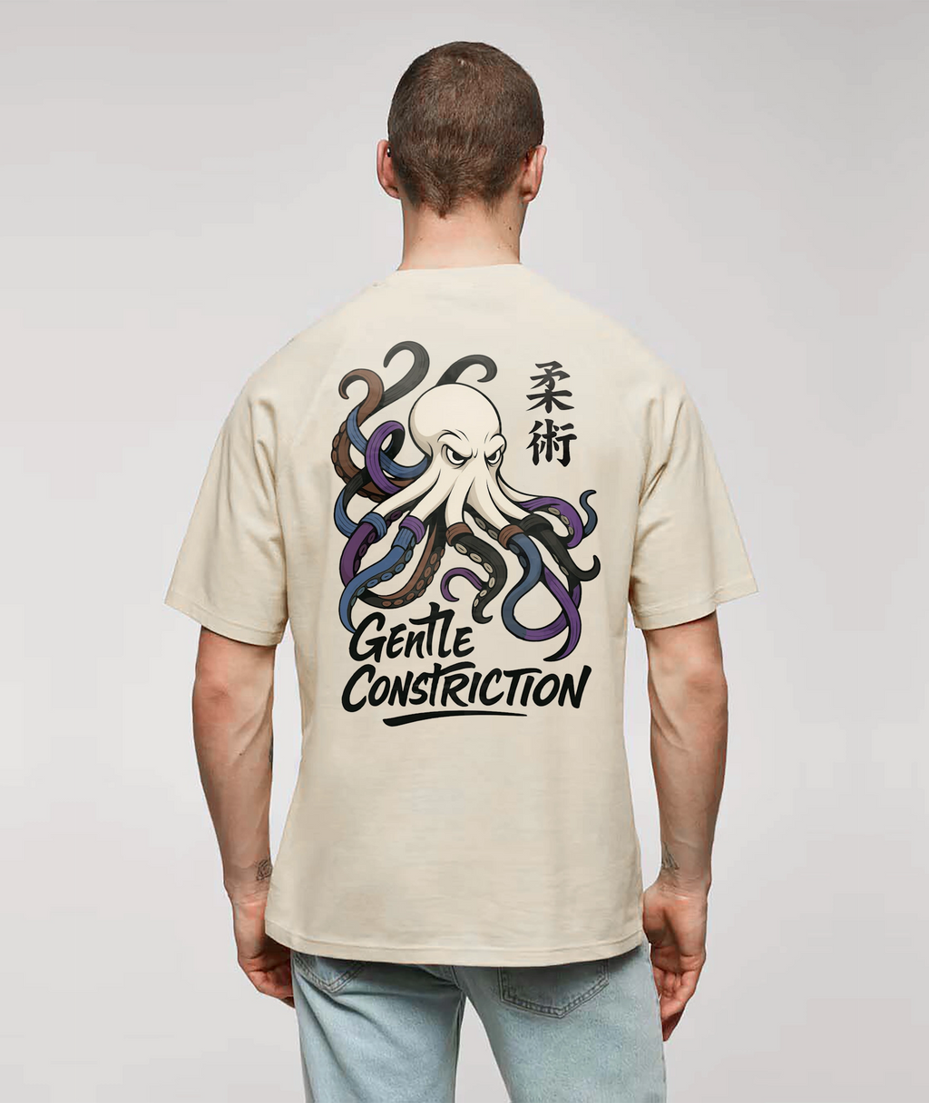 Gentle Constriction model off white oversize t-shirt back