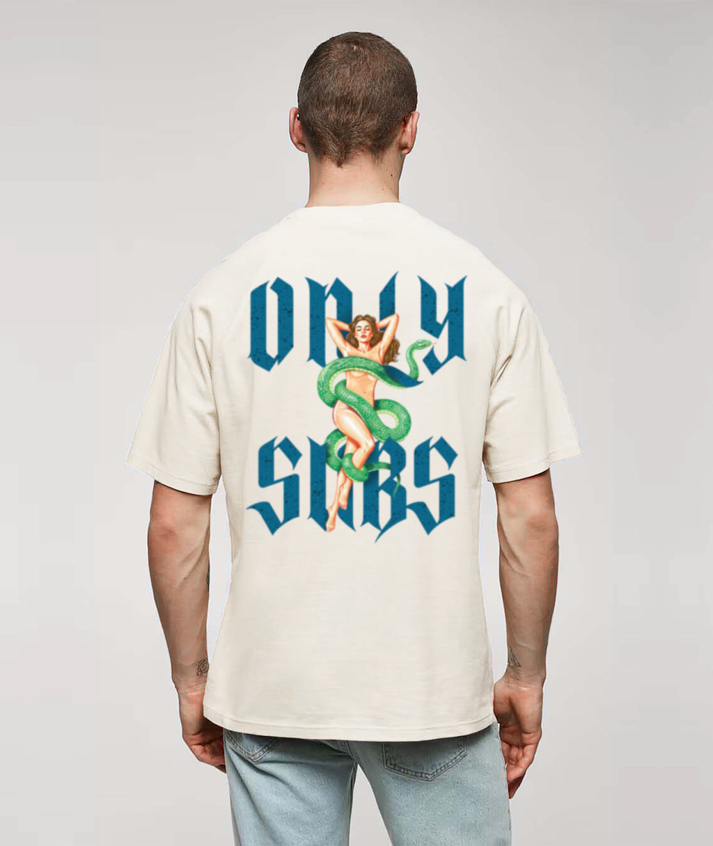 Onlysubs artic white oversize T-shirt model back
