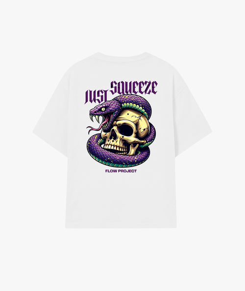 Just Squeeze - back artic white oversize t-shirt