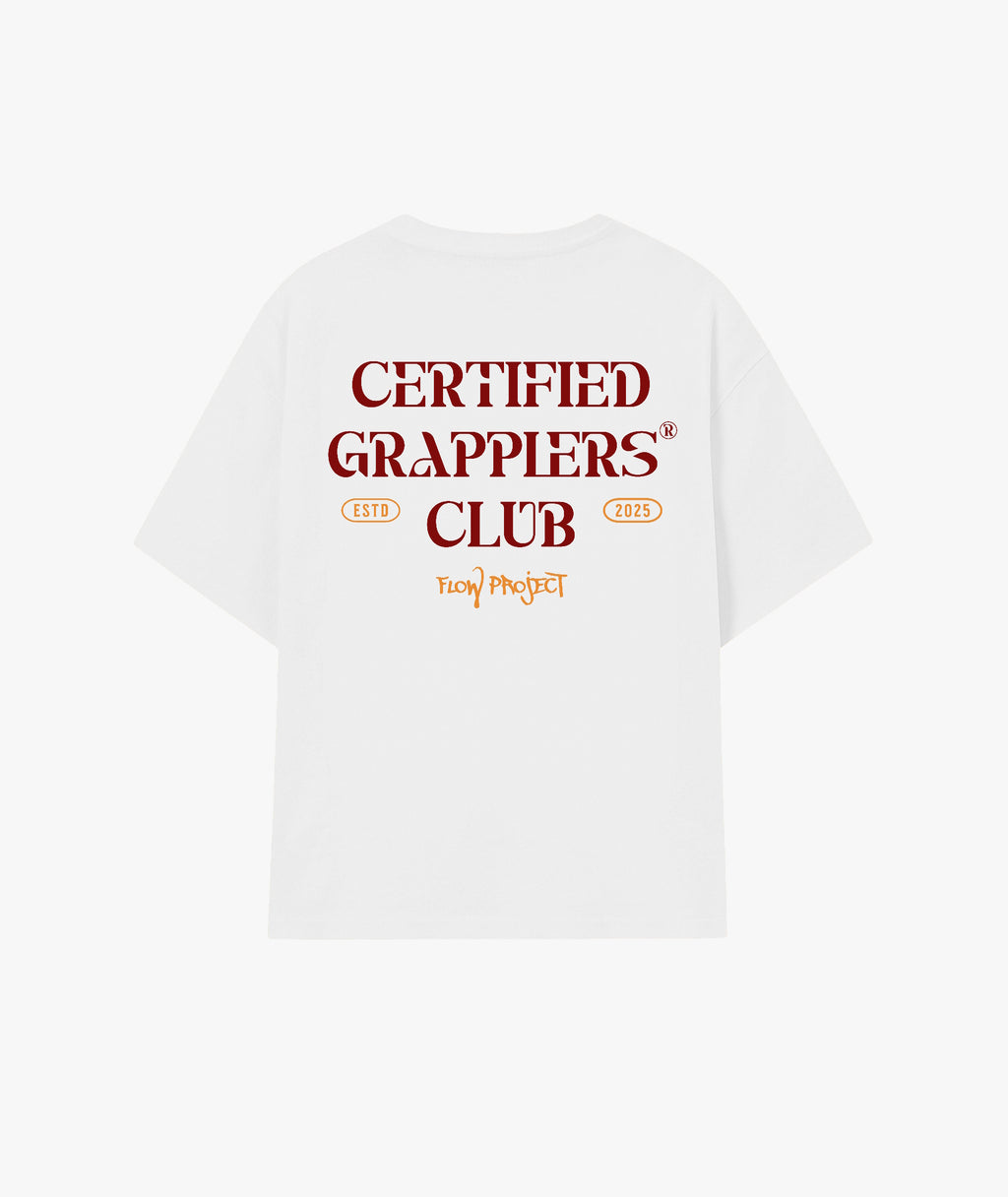 Certified Grapplers Club artic white oversize t-shirt back