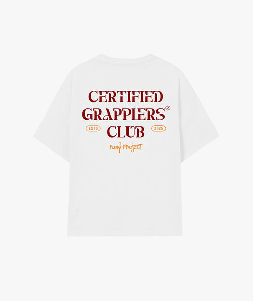 Certified Grapplers Club artic white oversize t-shirt back