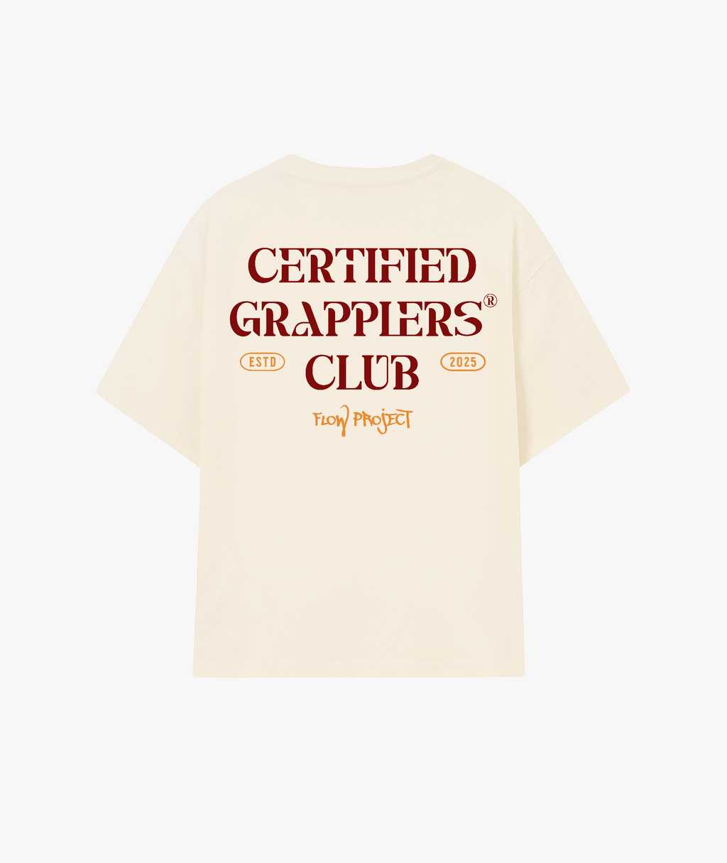 Certified Grapplers Club off white oversize t-shirt back
