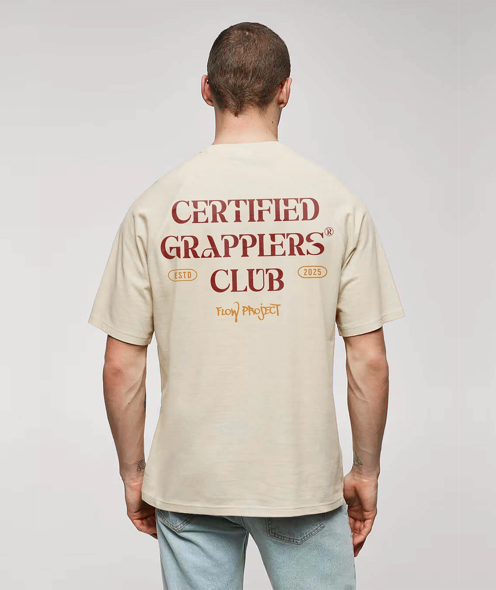 Certified Grapplers Club back model off white oversize t-shirt