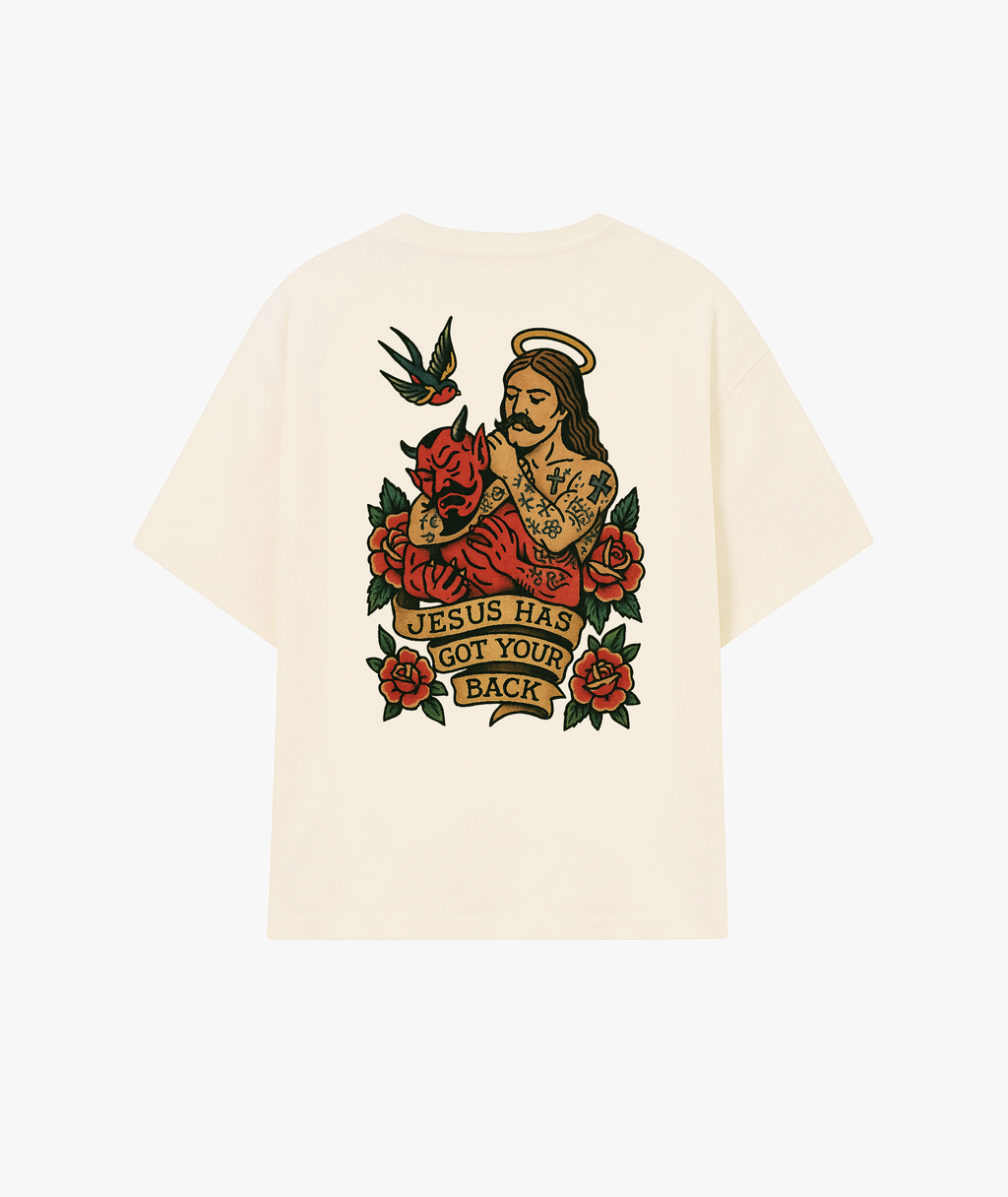 Gotcha'r Back off white oversize t-shirt back