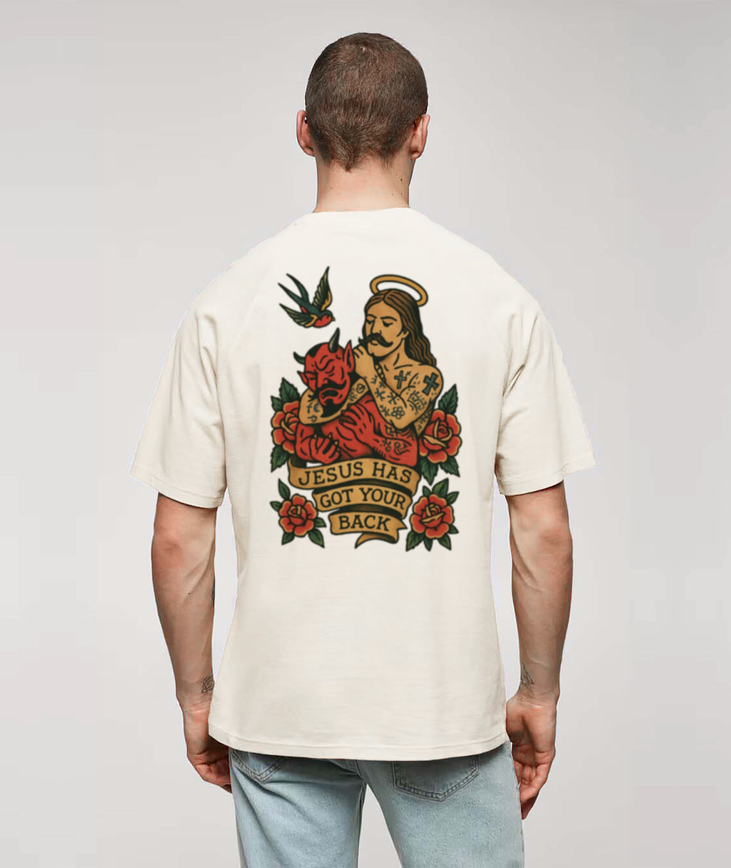 Gotcha'r Back artic white oversize t-shirt model back