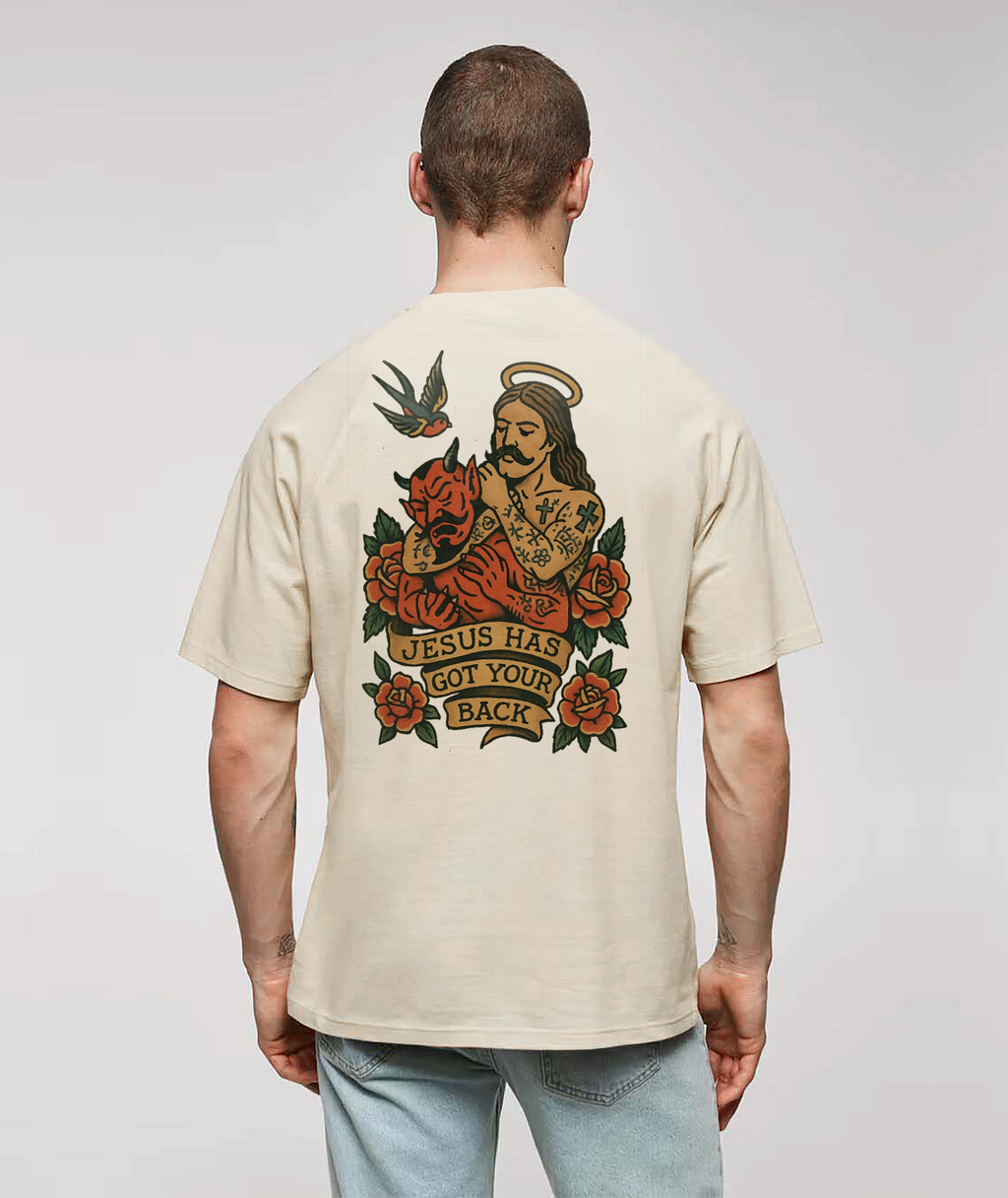 Gotcha'r Back off white oversize t-shirt model back