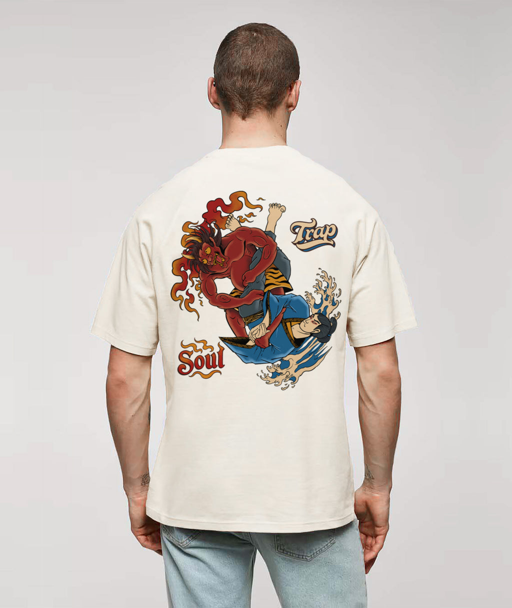 Soul Trap artic white oversize t-shirt model back