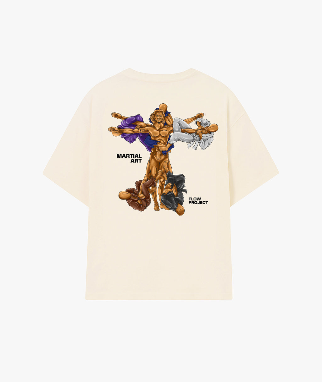 Vitruvian Man off white oversize t-shirt back