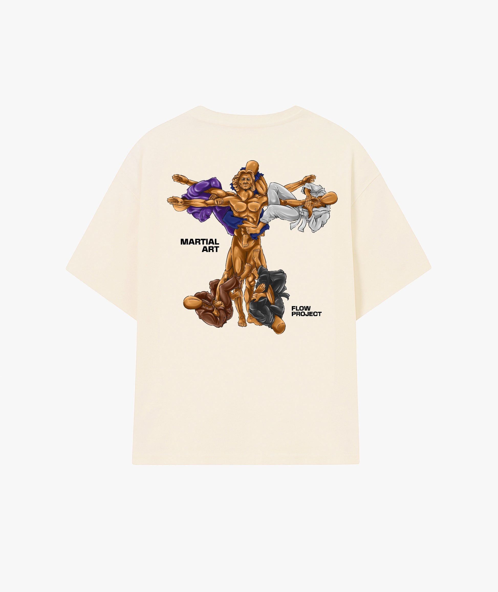 Vitruvian Man off white oversize t-shirt back