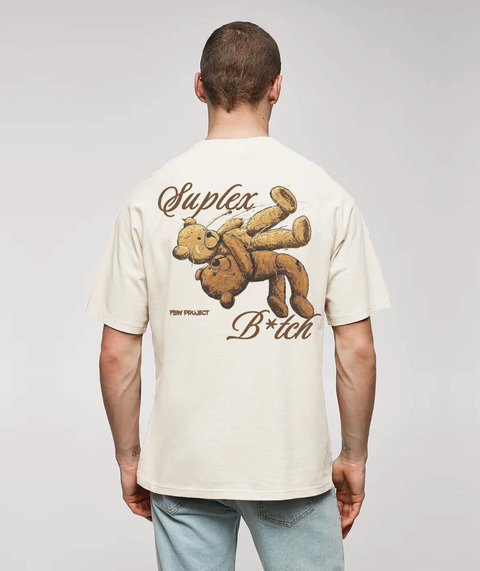 Wrestling Suplex T-shirt back model